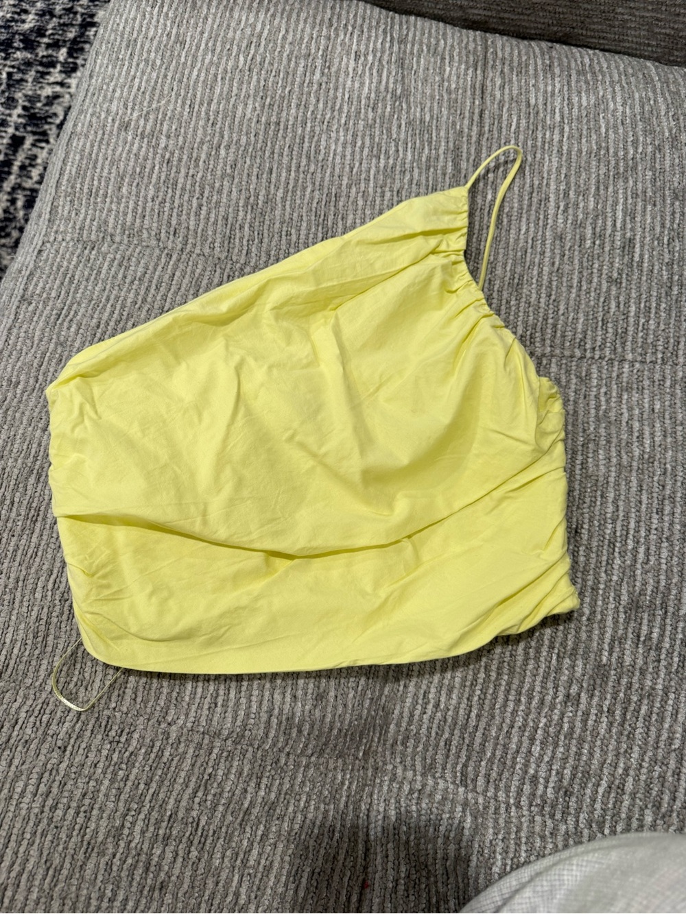 Zara Lemon One-Shoulder Spaghetti Strap Top